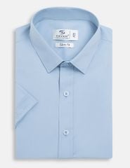 Áo sơ mi nam ngắn tay tà lượn không túi