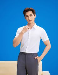 Áo sơ mi ngắn tay nam tà lượn không túi