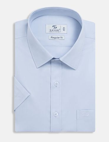 Áo sơ mi ngắn tay nam tà bằng có túi