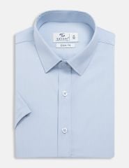 Áo sơ mi ngắn tay nam tà lượn không túi