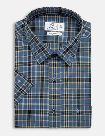 Áo sơ mi nam ngắn tay tà lượn có túi