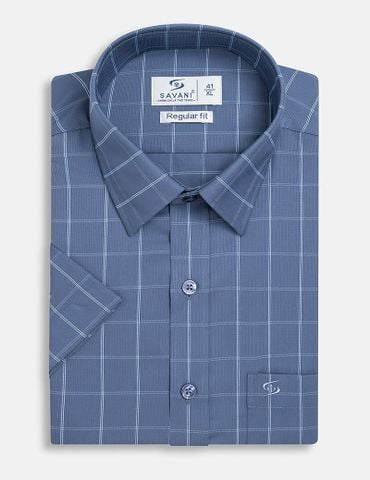 Áo sơ mi ngắn tay nam tà bằng có túi