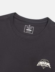 Áo T-shirt ngắn tay nam cổ tròn bo rib in cao su trước ngực dáng suông rộng