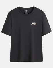 Áo T-shirt ngắn tay nam cổ tròn bo rib in cao su trước ngực dáng suông rộng