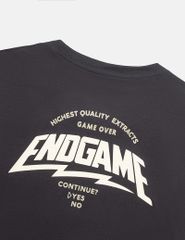 Áo T-shirt ngắn tay nam cổ tròn bo rib in cao su trước ngực dáng suông rộng