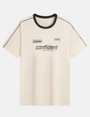 Áo t-shirt nam cổ bo rib khác màu phối vai tay