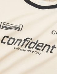 Áo t-shirt nam cổ bo rib khác màu phối vai tay