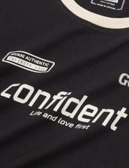 Áo t-shirt nam cổ bo rib khác màu phối vai tay