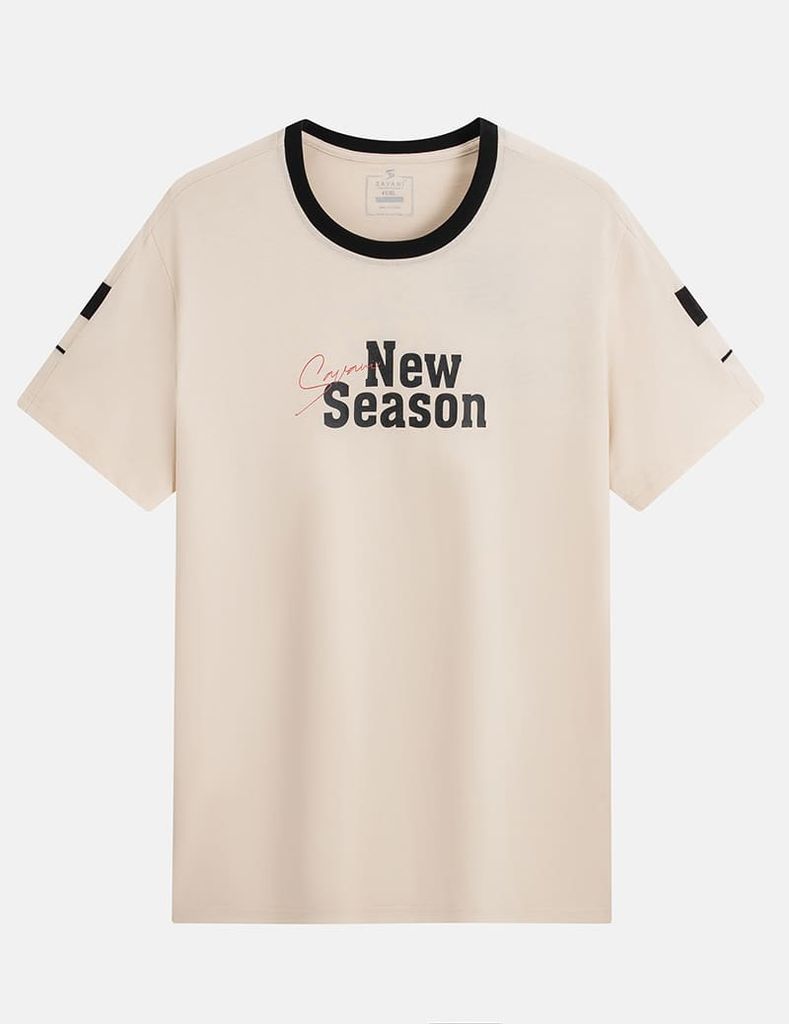 Áo thun ngắn tay cổ tròn nam hình in trước ngực