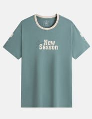 Áo thun ngắn tay cổ tròn nam hình in trước ngực