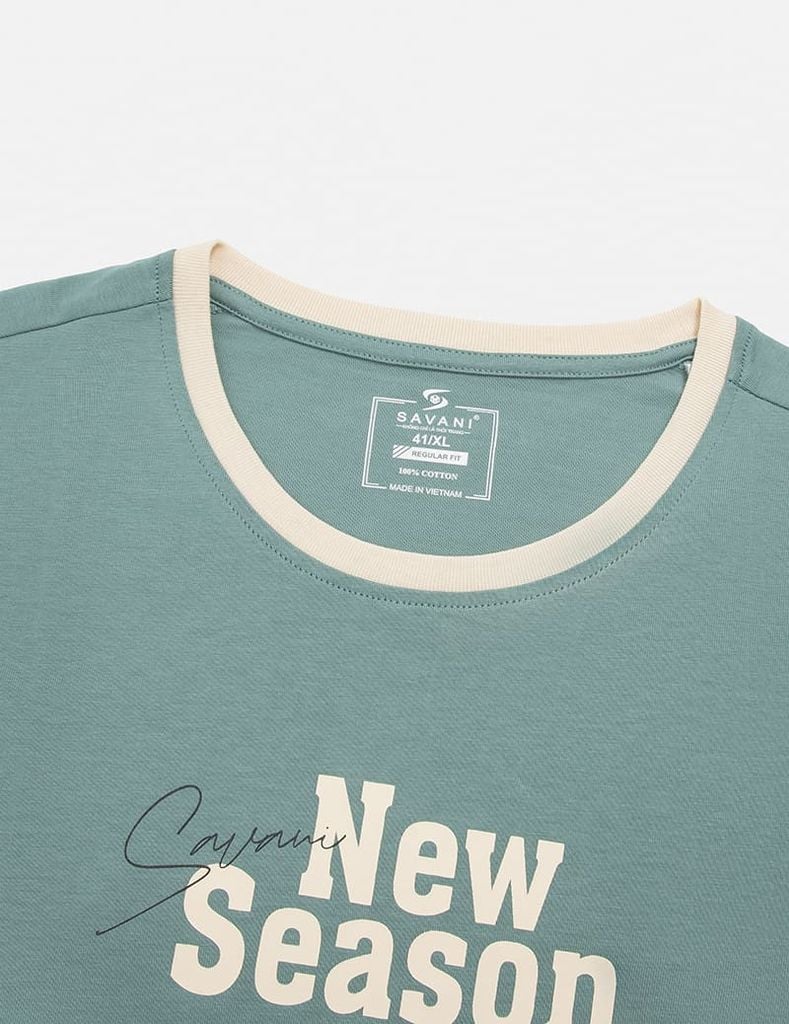 Áo thun ngắn tay cổ tròn nam hình in trước ngực