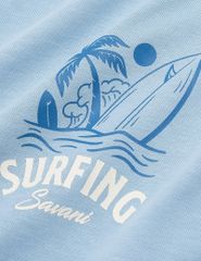 Áo thun ngắn tay cổ tròn nam hình in trước ngực dáng suông rộng