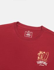 Áo thun ngắn tay cổ tròn nam hình in trước ngực dáng suông rộng