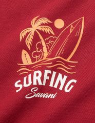 Áo thun ngắn tay cổ tròn nam hình in trước ngực dáng suông rộng