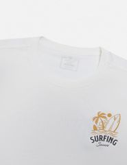 Áo thun ngắn tay cổ tròn nam hình in trước ngực dáng suông rộng