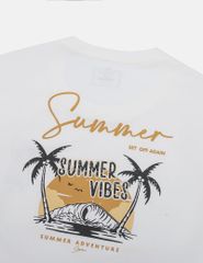 Áo thun ngắn tay cổ tròn nam hình in trước ngực dáng suông rộng