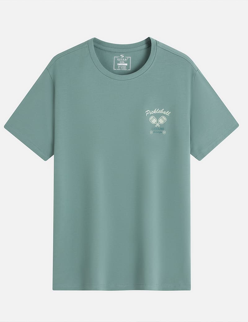 Áo t-shirt ngắn tay nam cổ tròn in trước ngực