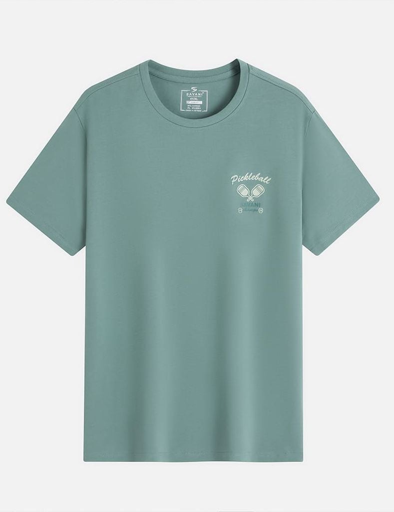 Áo t-shirt ngắn tay nam cổ tròn in trước ngực
