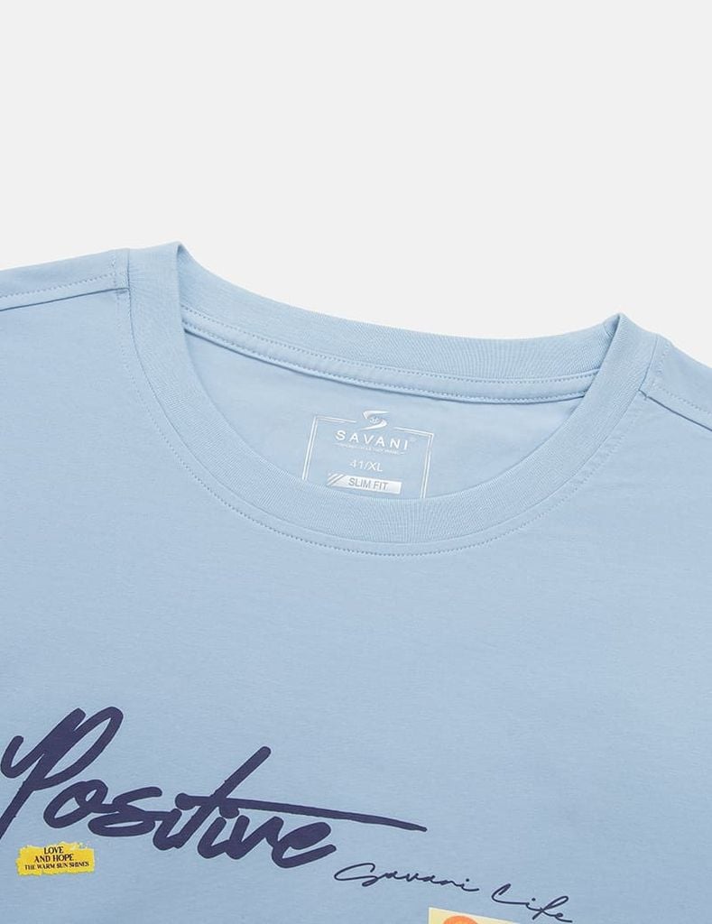 Áo thun dài tay nam cổ tròn hình in trước ngực