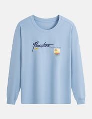 Áo thun dài tay nam cổ tròn hình in trước ngực