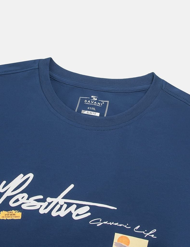 Áo thun dài tay nam cổ tròn hình in trước ngực