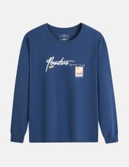 Áo thun dài tay nam cổ tròn hình in trước ngực