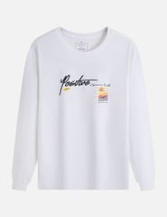 Áo thun dài tay nam cổ tròn hình in trước ngực