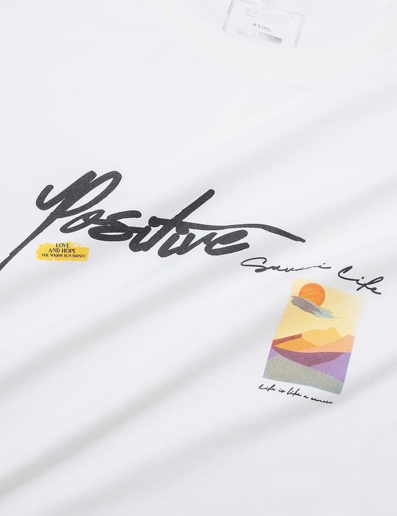 Áo thun dài tay nam cổ tròn hình in trước ngực