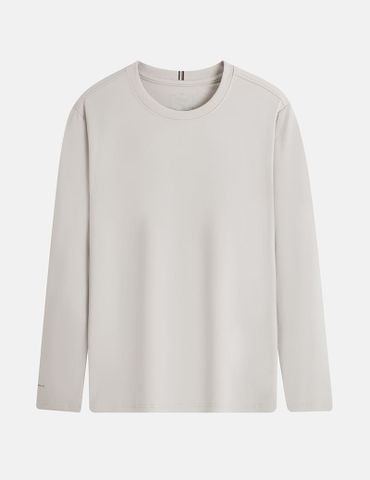 Áo thun dài tay cổ tròn nam thêu logo