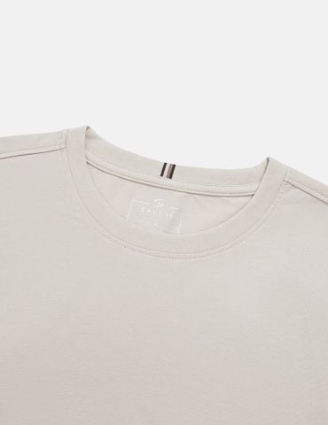 Áo thun dài tay cổ tròn nam thêu logo