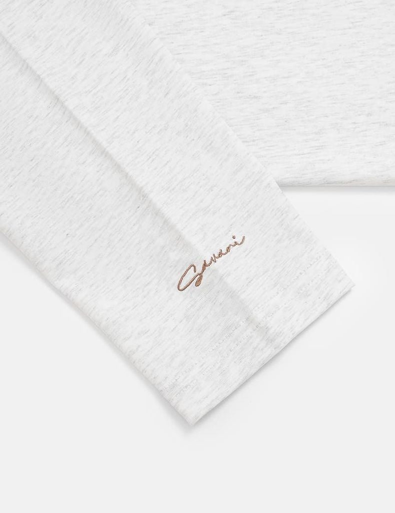 Áo thun dài tay cổ tròn nam thêu logo