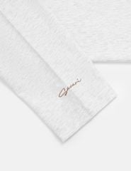 Áo thun dài tay cổ tròn nam thêu logo