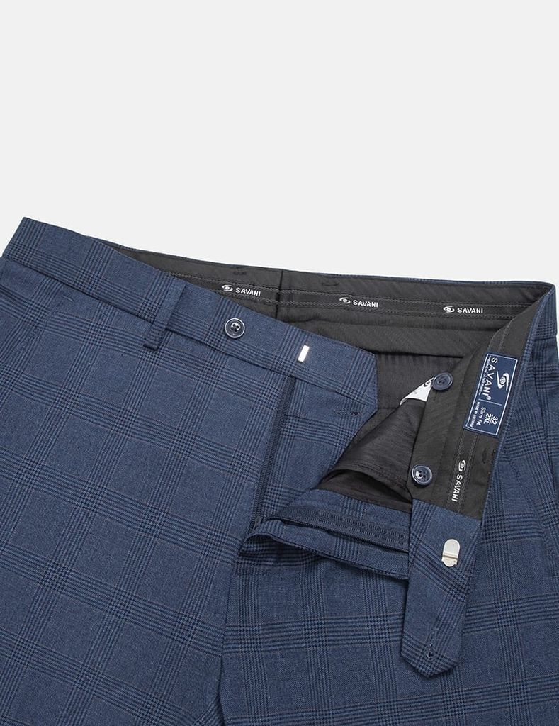 Quần âu nam kẻ cạp thường