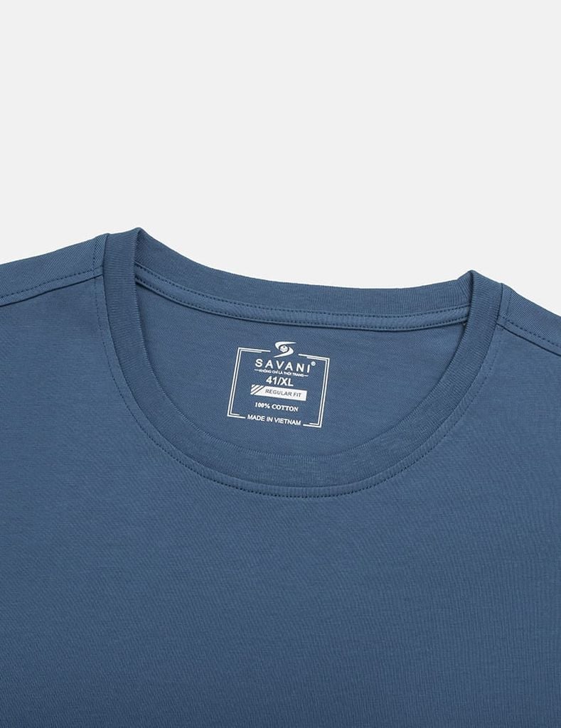 Áo t-shirt ngắn tay cổ tròn nam vai can vải phối