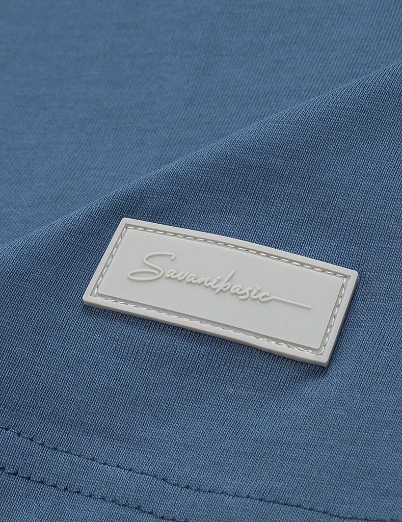 Áo t-shirt ngắn tay cổ tròn nam vai can vải phối