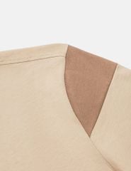 Áo t-shirt ngắn tay cổ tròn nam vai can vải phối