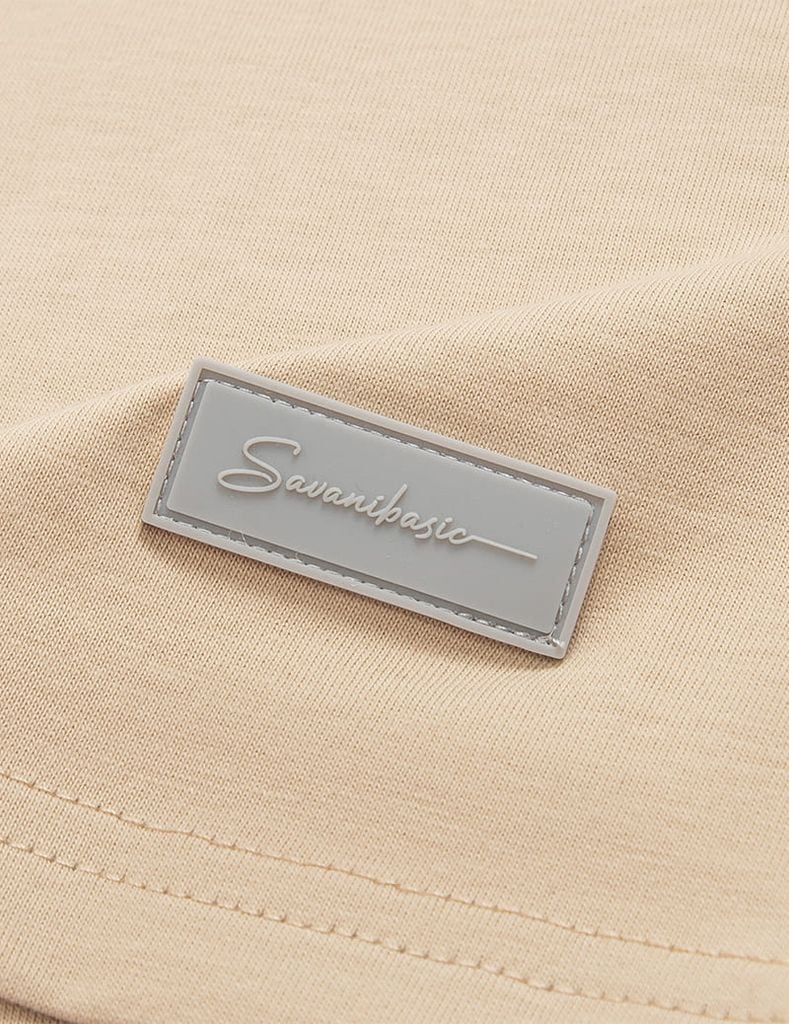 Áo t-shirt ngắn tay cổ tròn nam vai can vải phối