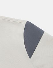 Áo t-shirt ngắn tay cổ tròn nam vai can vải phối
