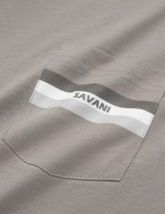 Áo thun ngắn tay cổ tròn nam in cao su túi ngực