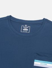 Áo thun ngắn tay cổ tròn nam in cao su túi ngực