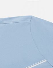 Áo t-shirt nam cổ bo vải rib in cao su giữa ngực