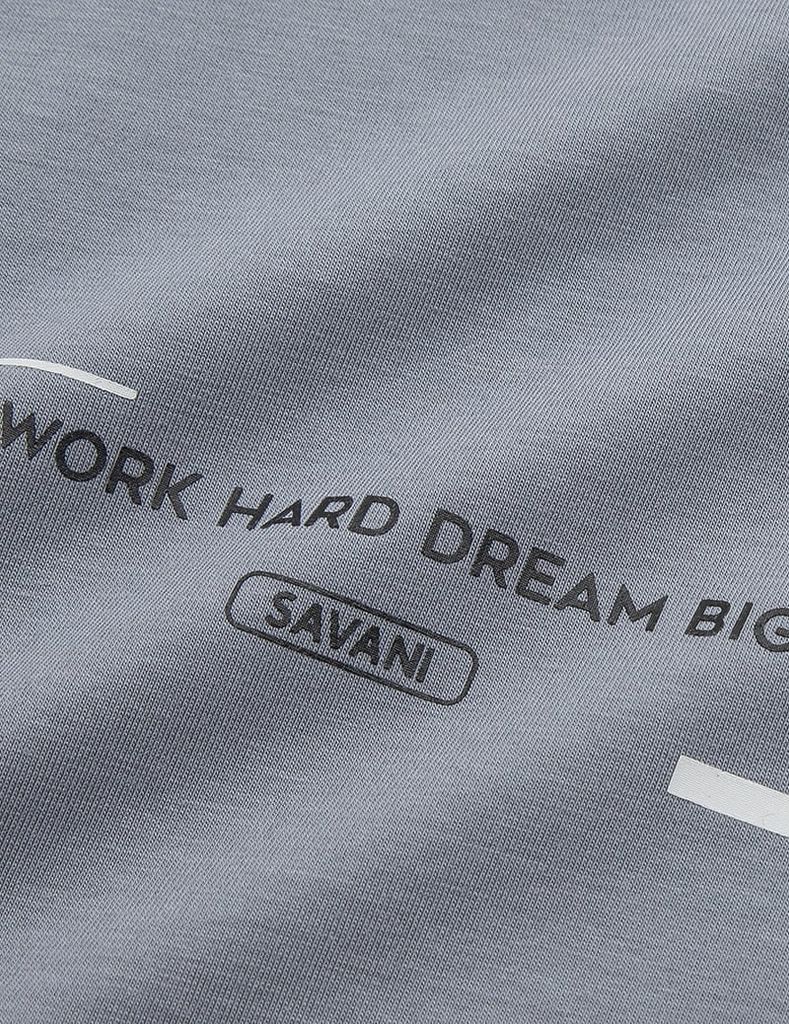 Áo t-shirt nam cổ bo vải rib in cao su giữa ngực