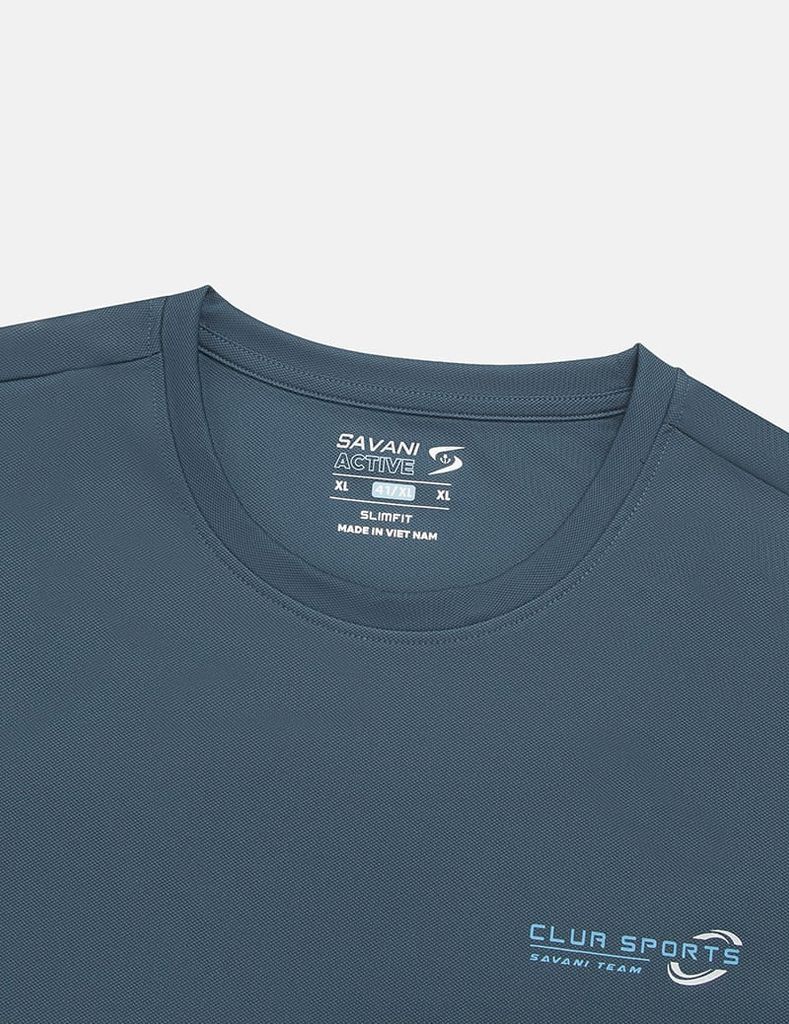 Áo T-shirt ngắn tay nam cổ tròn in nhỏ ngực áo