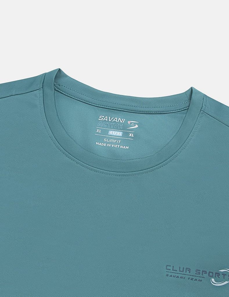 Áo T-shirt ngắn tay nam cổ tròn in nhỏ ngực áo