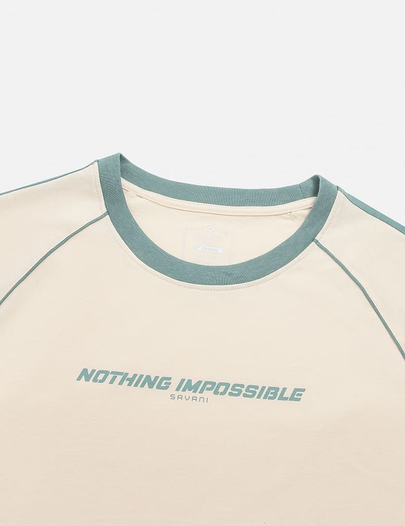 Áo T-shirt nam cổ tròn hình in thân trước dáng suông rộng