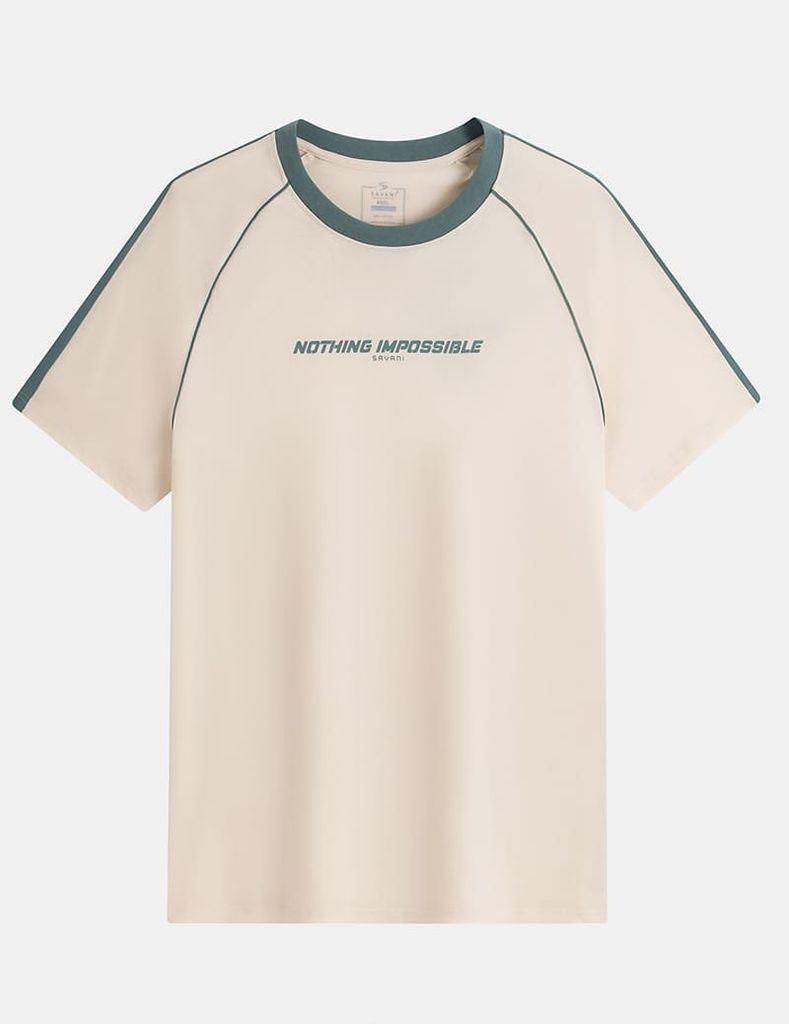 Áo T-shirt nam cổ tròn hình in thân trước dáng suông rộng