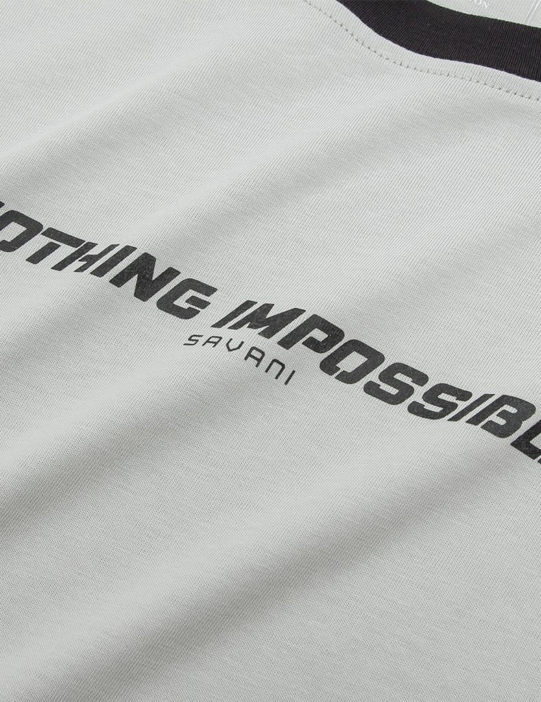 Áo T-shirt nam cổ tròn hình in thân trước dáng suông rộng