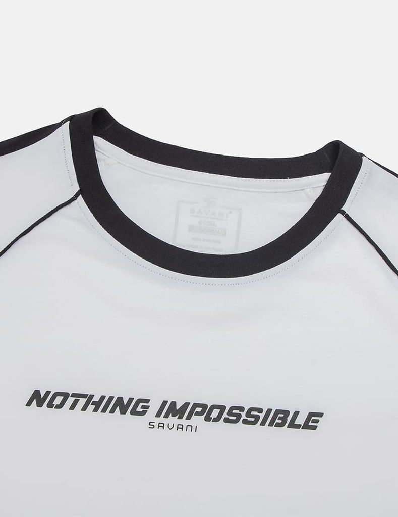 Áo T-shirt nam cổ tròn hình in thân trước dáng suông rộng