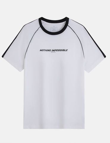 Áo T-shirt nam cổ tròn hình in thân trước dáng suông rộng