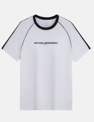 Áo T-shirt nam cổ tròn hình in thân trước dáng suông rộng